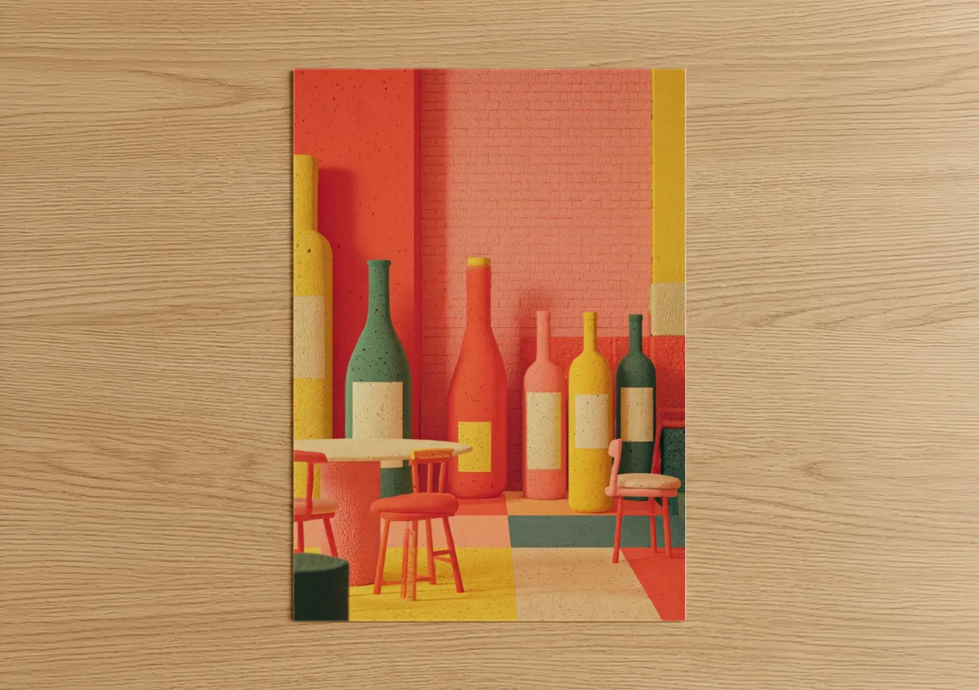 Colorful Wine Studio Modern Wall Art