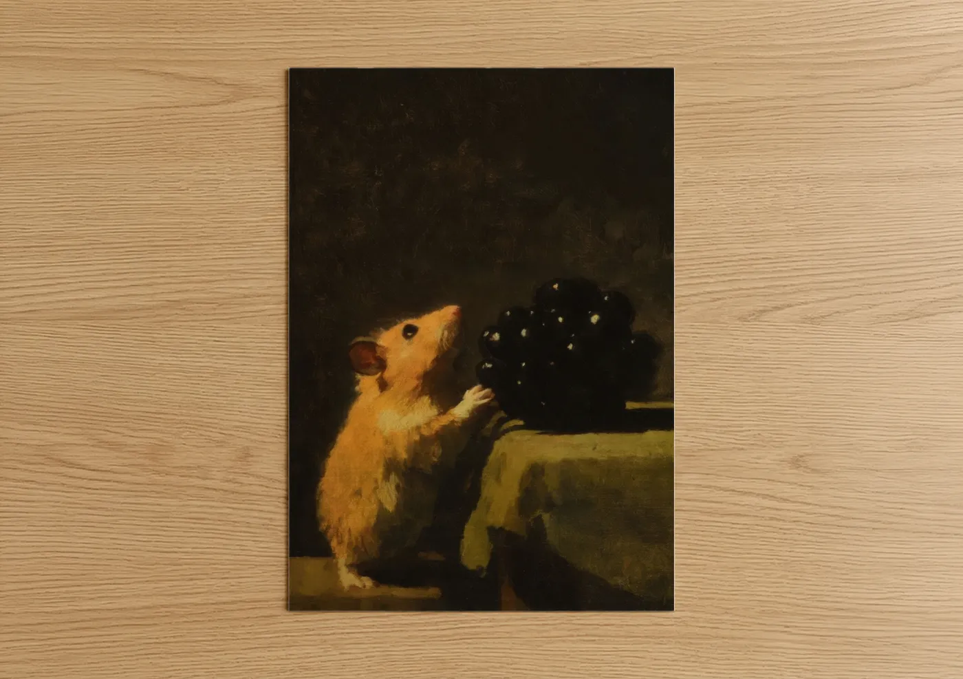 Golden Hamster Exploring Black Box Wall Art