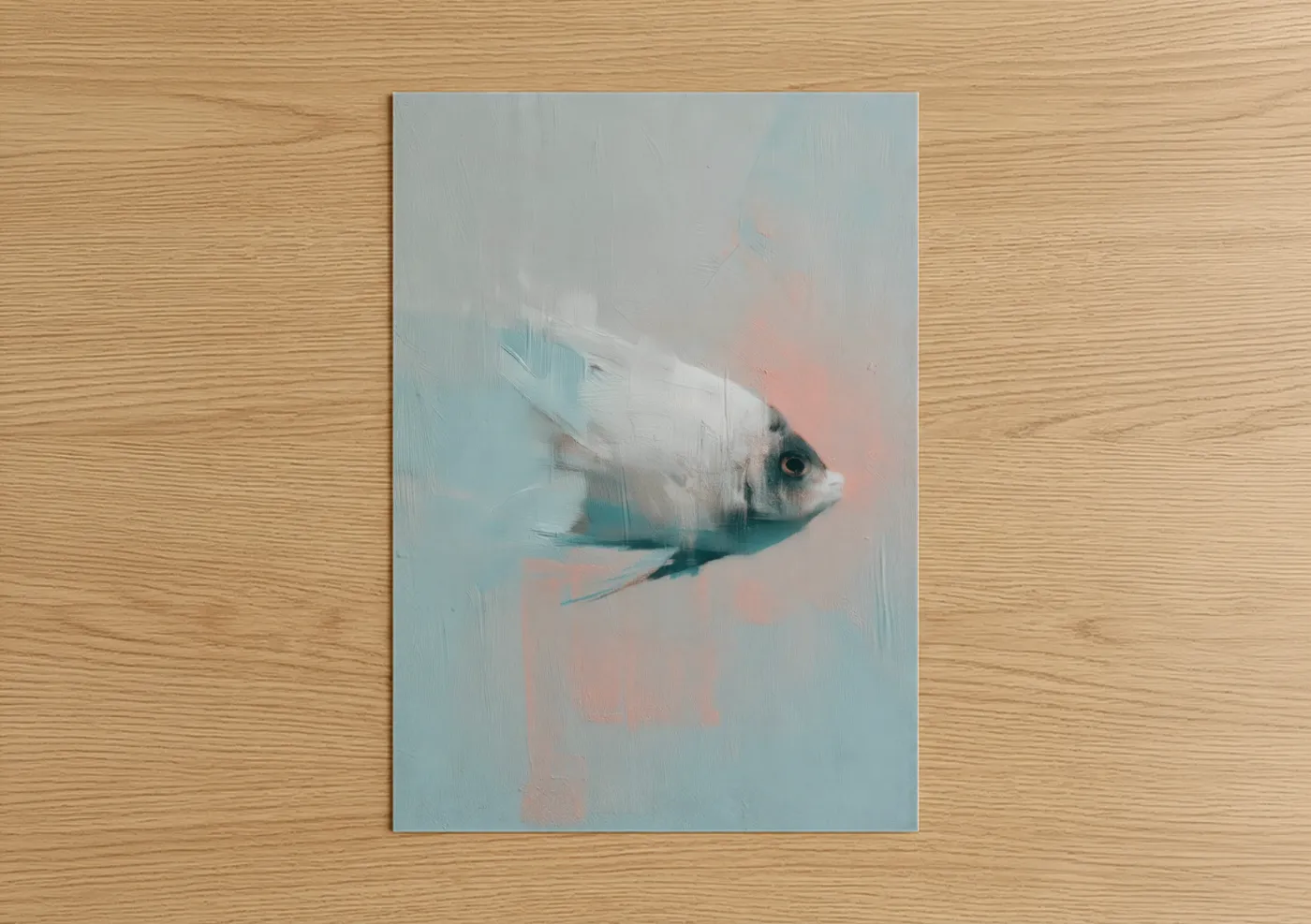 Pastel Angel Fish Abstract Watercolor Wall Art