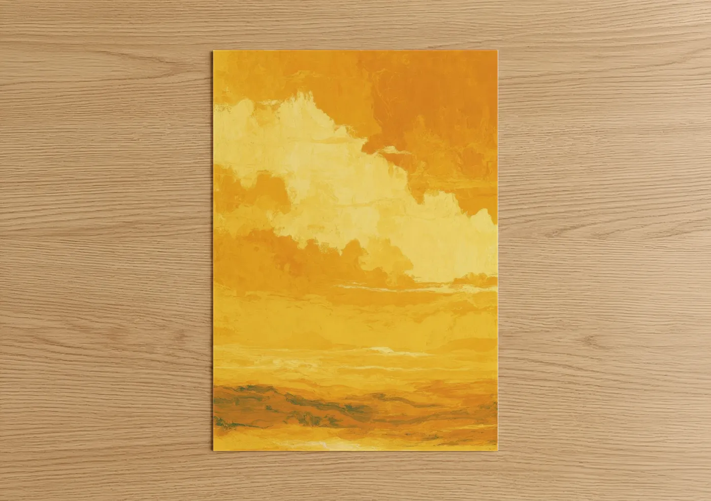 Golden Sunset Sky Astronomy Art Wall Art