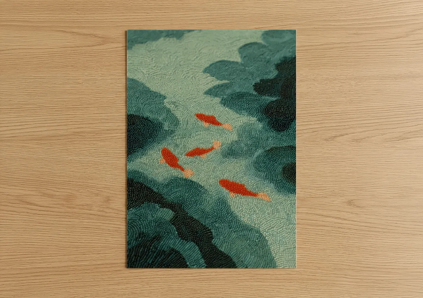 Koi Fish Beadwork Art Mosaic Wall Art