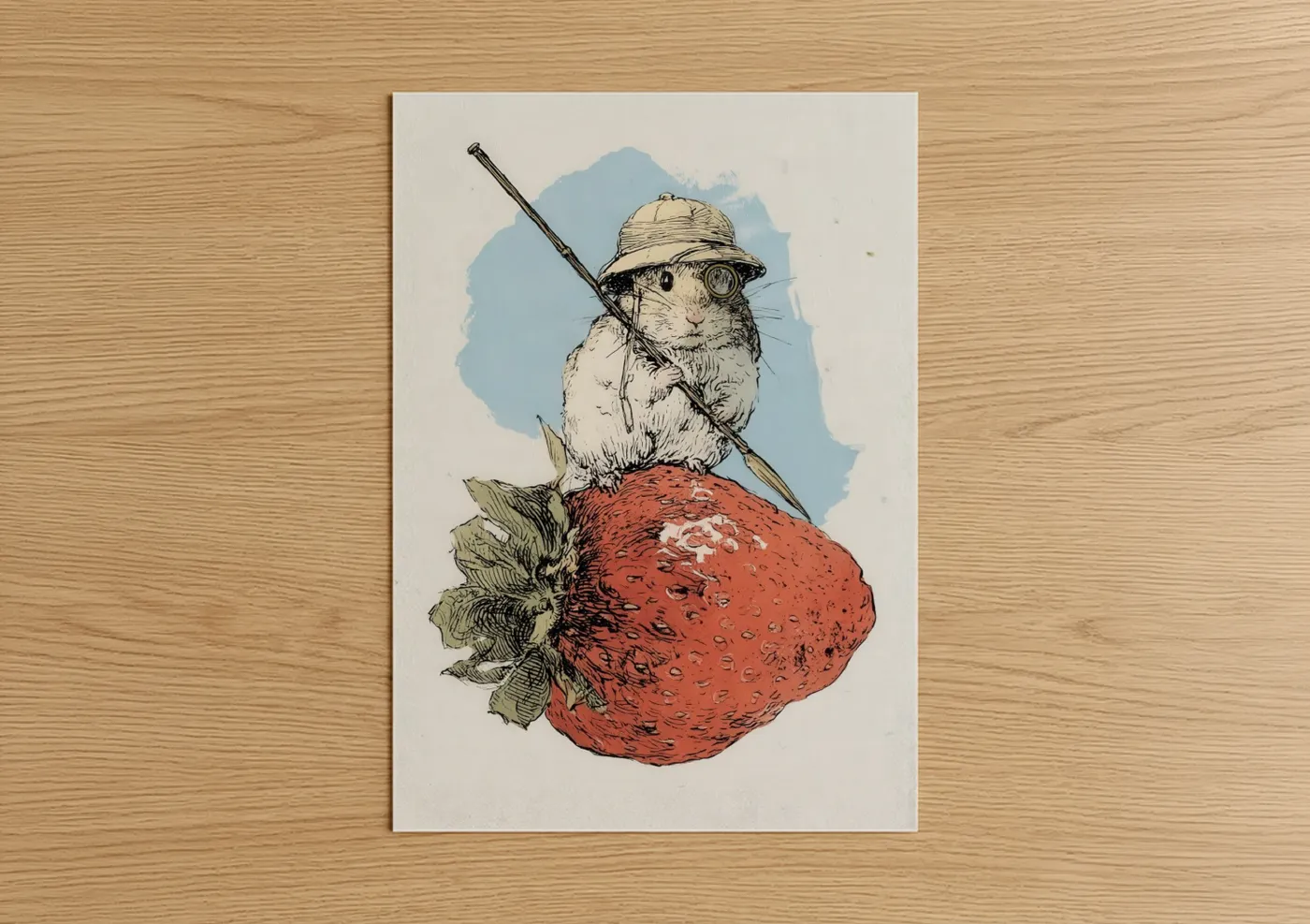 Adventurous Hamster with Goggles Illustration Wall Art