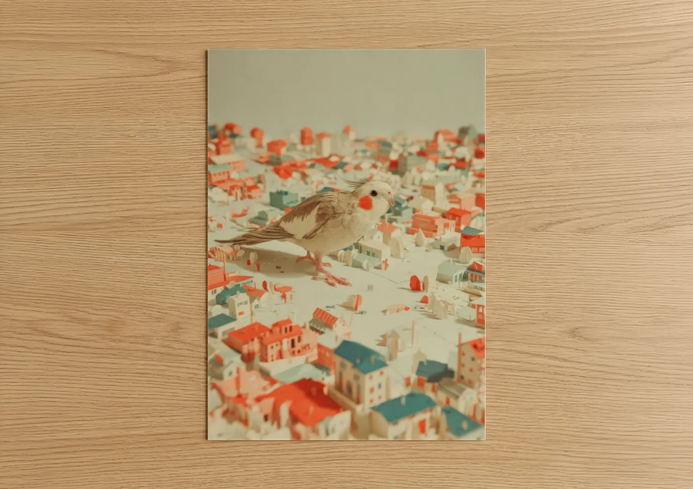 Cockatiel City Miniature Art Wall Art