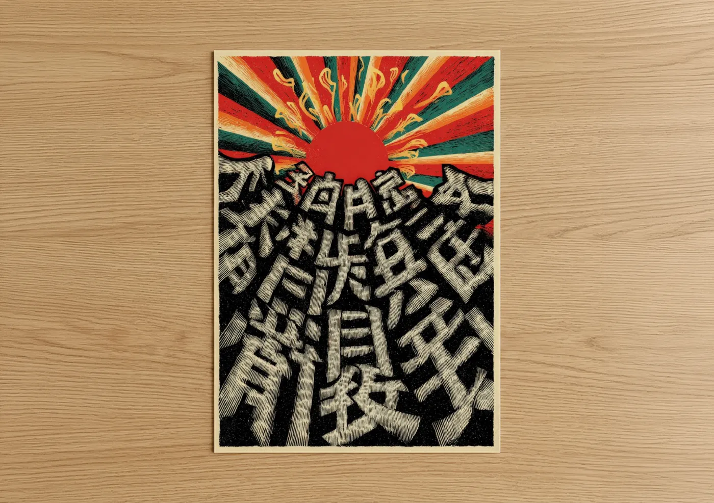 Japanese Psychedelic Urban Sunrise Wall Art