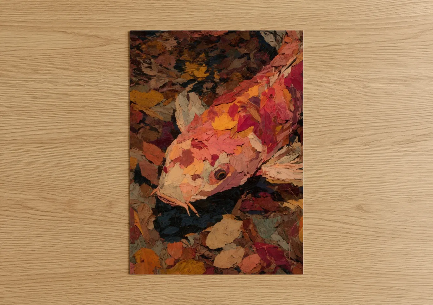 Autumn Koi Fish Collage Wall Art