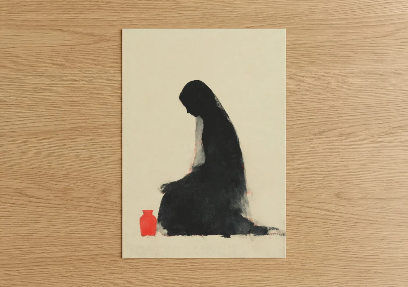Mary Magdalena Silhouette Religious Wall Art