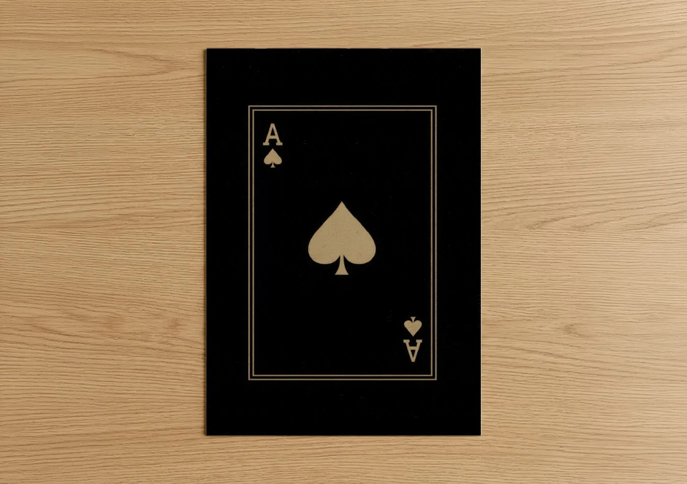Ace of Spades Gold Playing Card Wall Art