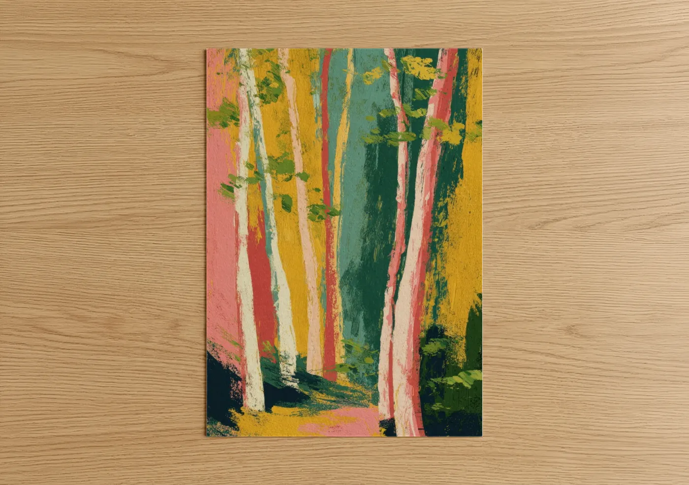 Colorful Willow Forest Abstract Wall Art