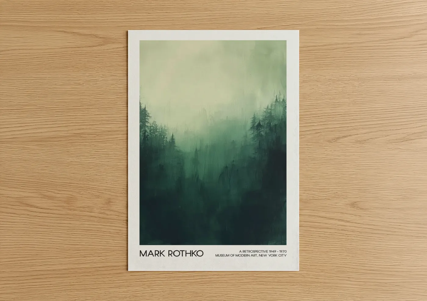 Misty Forest Abstract Art Vertical Wall Art