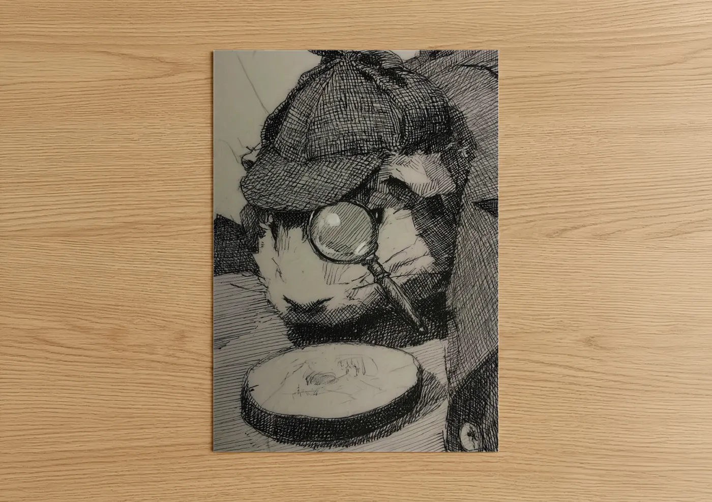 Detective Guinea Pig Sketch Wall Art