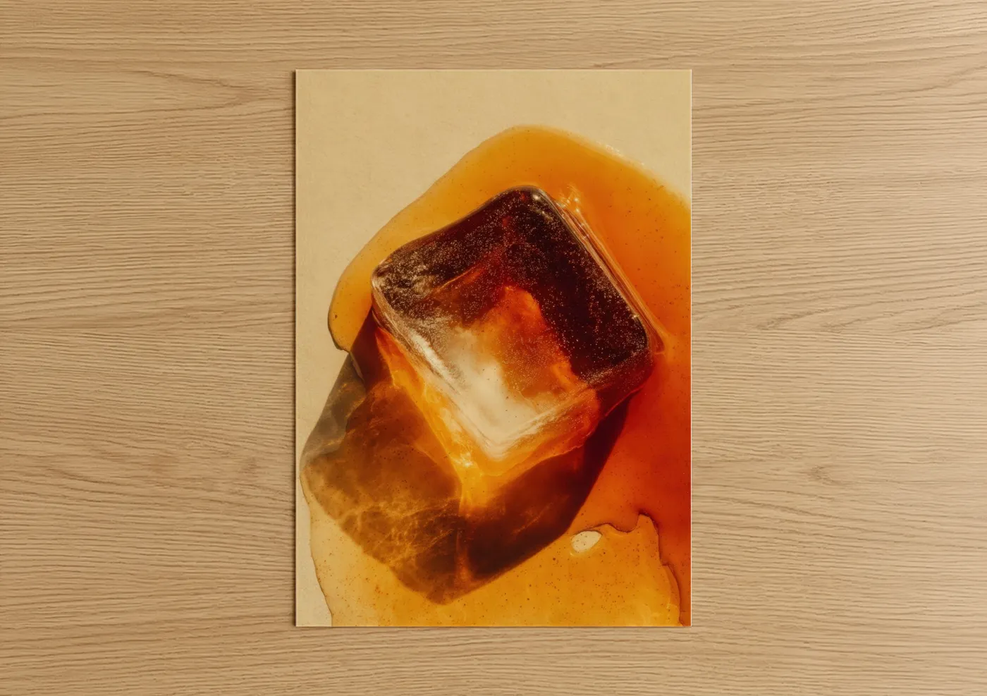 Amber Iced Tea Glass Summer Beverage Wall Art