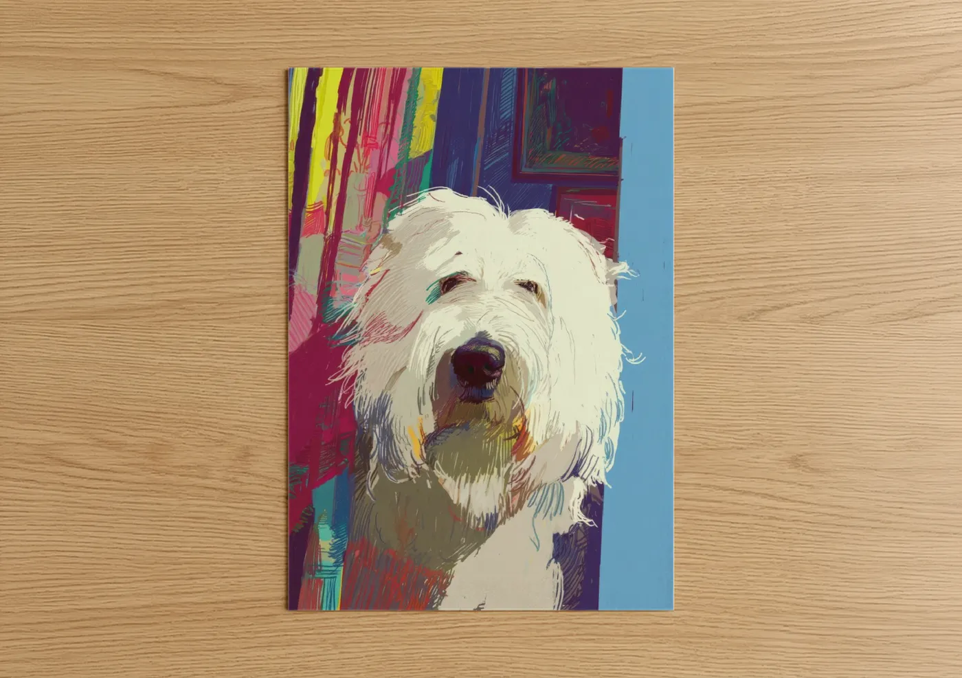 White Terrier Pop Art Portrait Wall Art