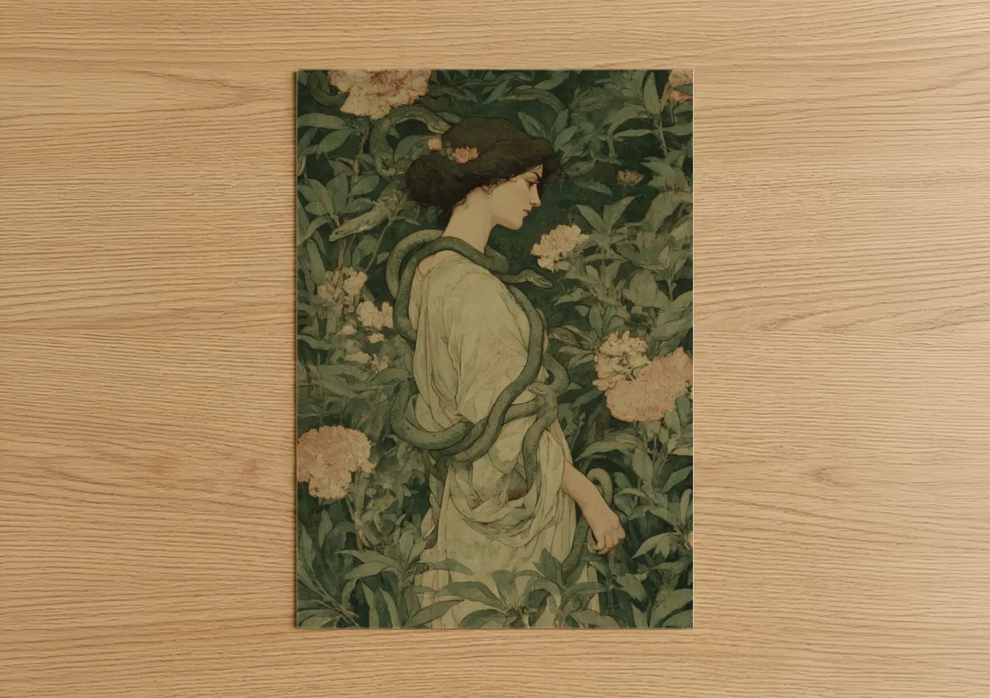 Medusa Mythical Garden Art Nouveau Wall Art