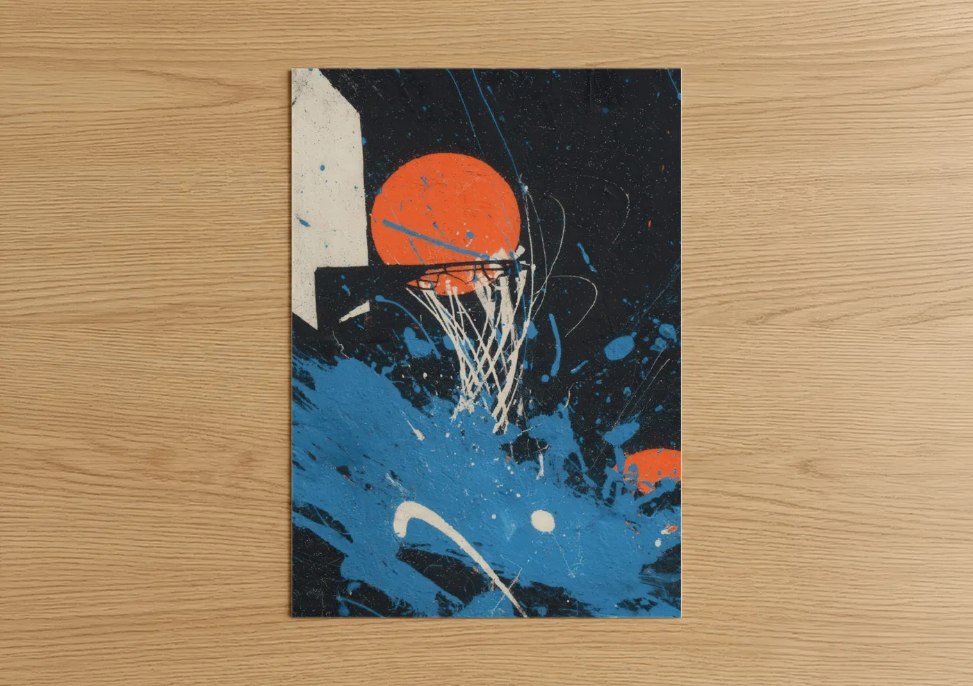 Urban Basketball Slam Contemporary Wall Art