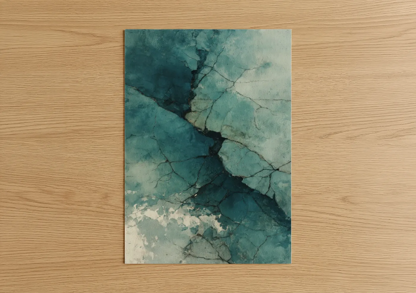 Frozen Glacier Fissures Aerial View Wall Art