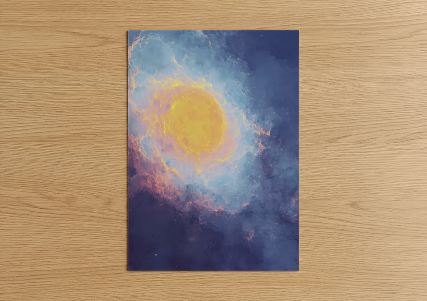 Cosmic Nebula Golden Star Dust Wall Art