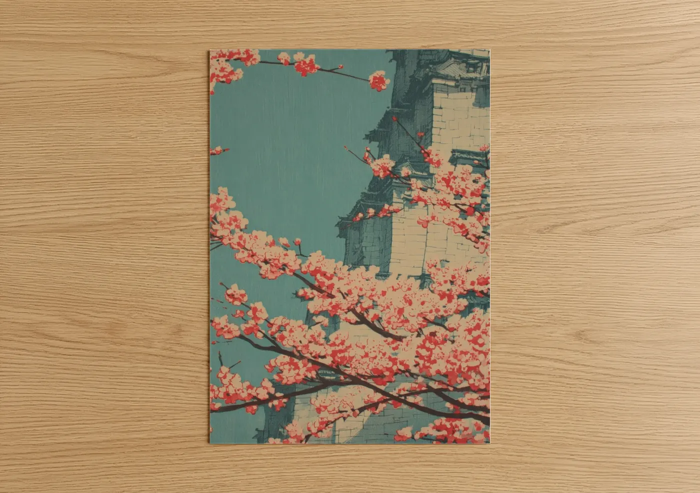 Cherry Blossom Masonry Architecture Wall Art