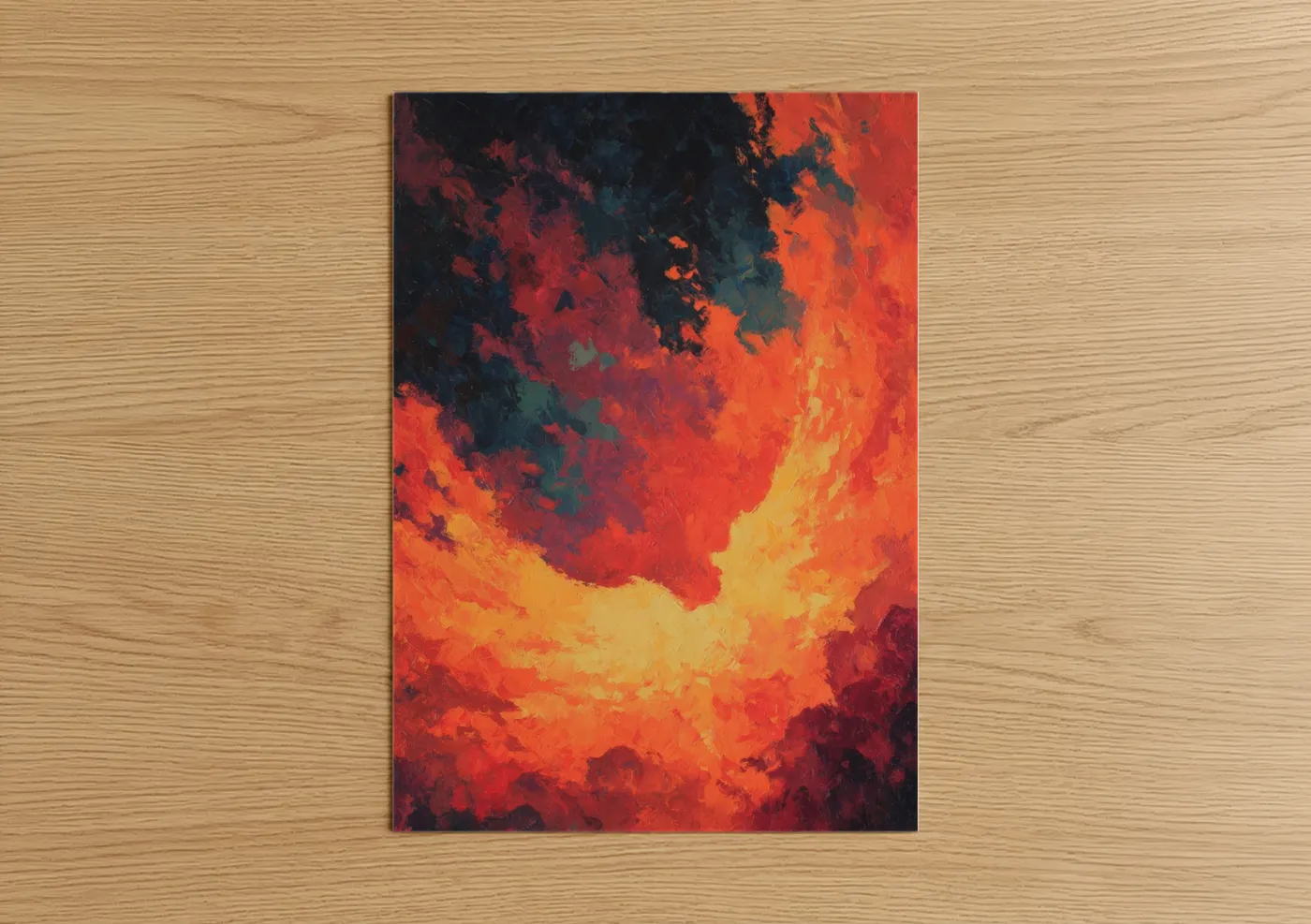 Crimson Nebula Burst Abstract Space Wall Art