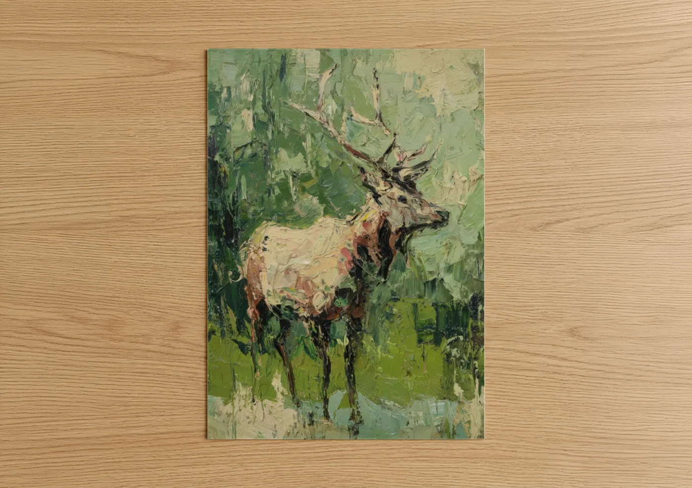 Majestic Elk Impressionist Brushstroke Wall Art