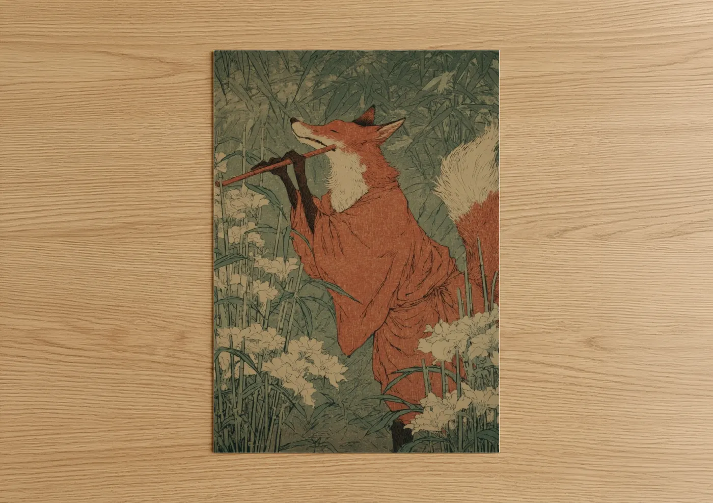 Sly Fox Fable Storybook Illustration Wall Art