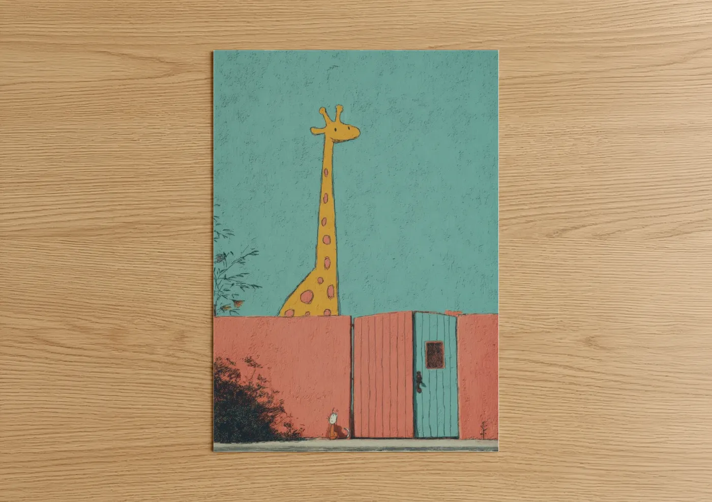 Whimsical Giraffe Architectural Street Wall Art