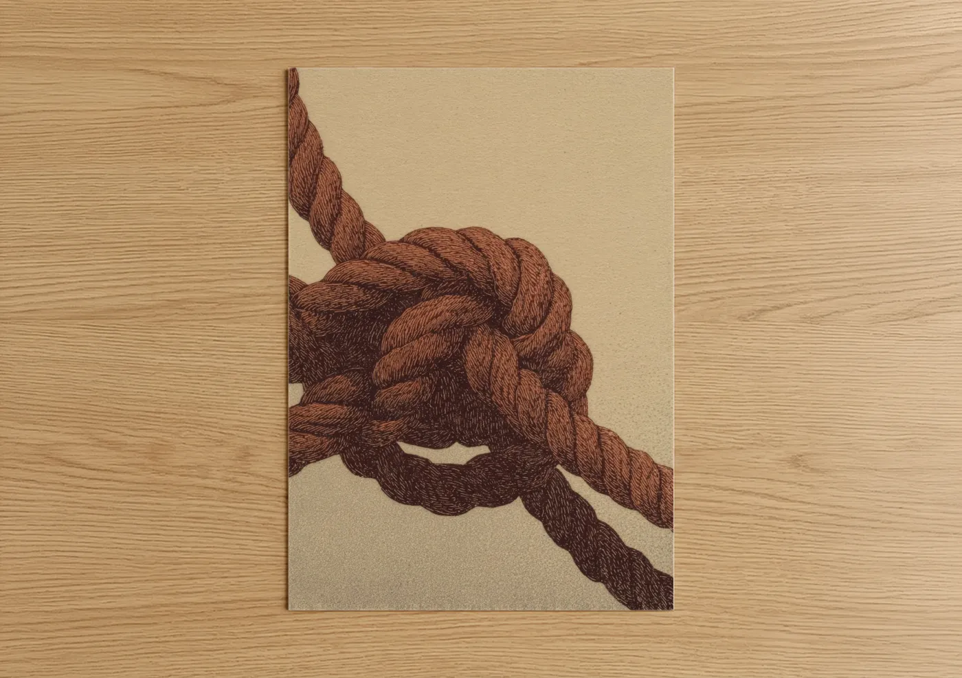 Twisted Rope Knot Nautical Line Wall Art