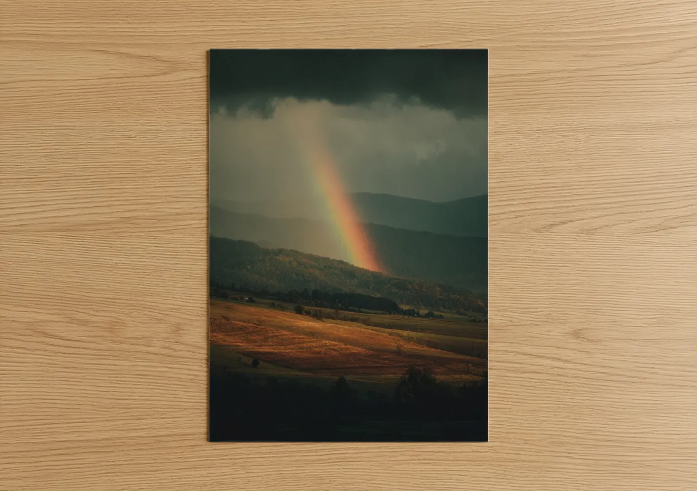 Mountain Rainbow After Storm Landscape Wall Art