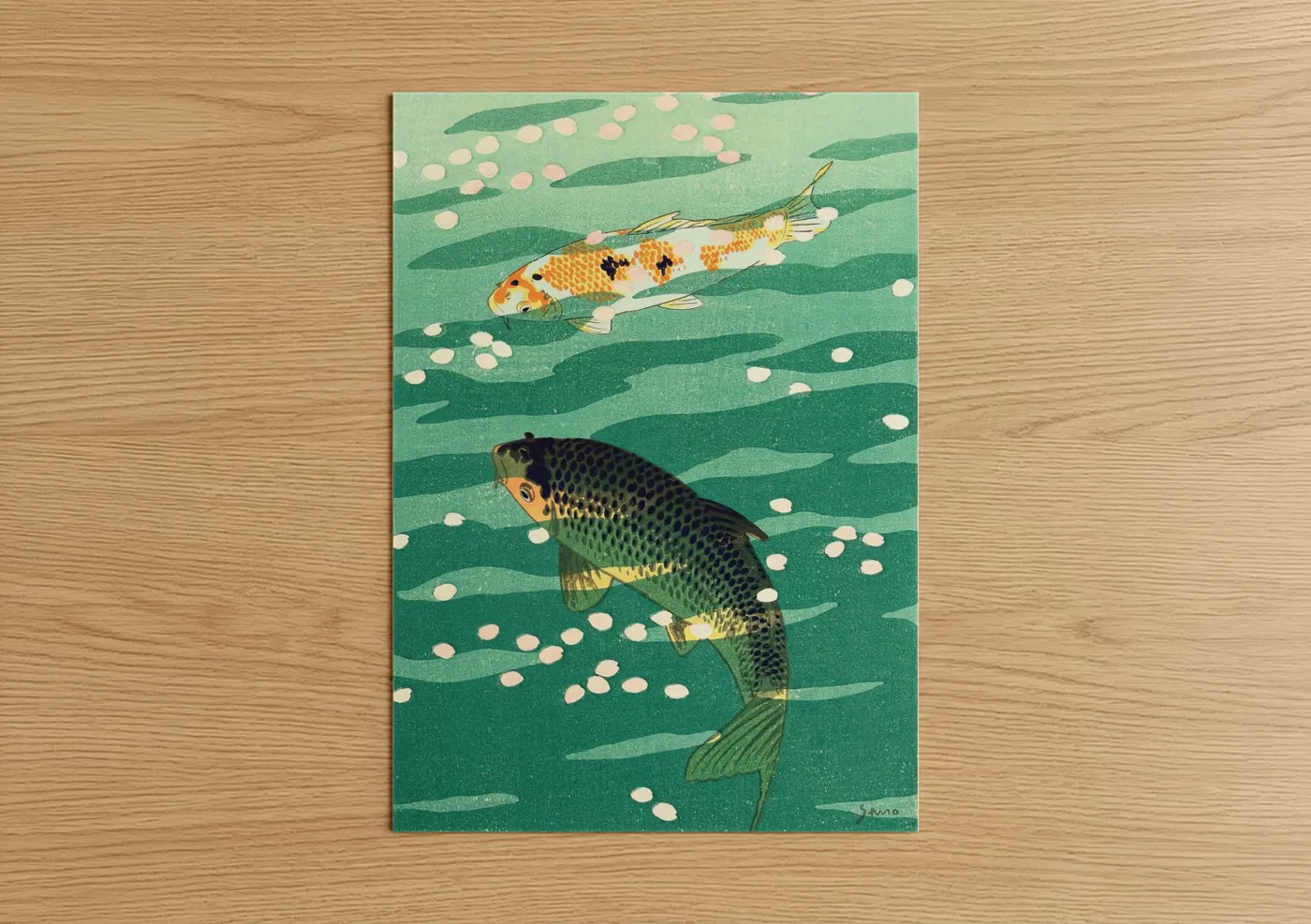 Golden Koi Fish Watercolor Wall Art