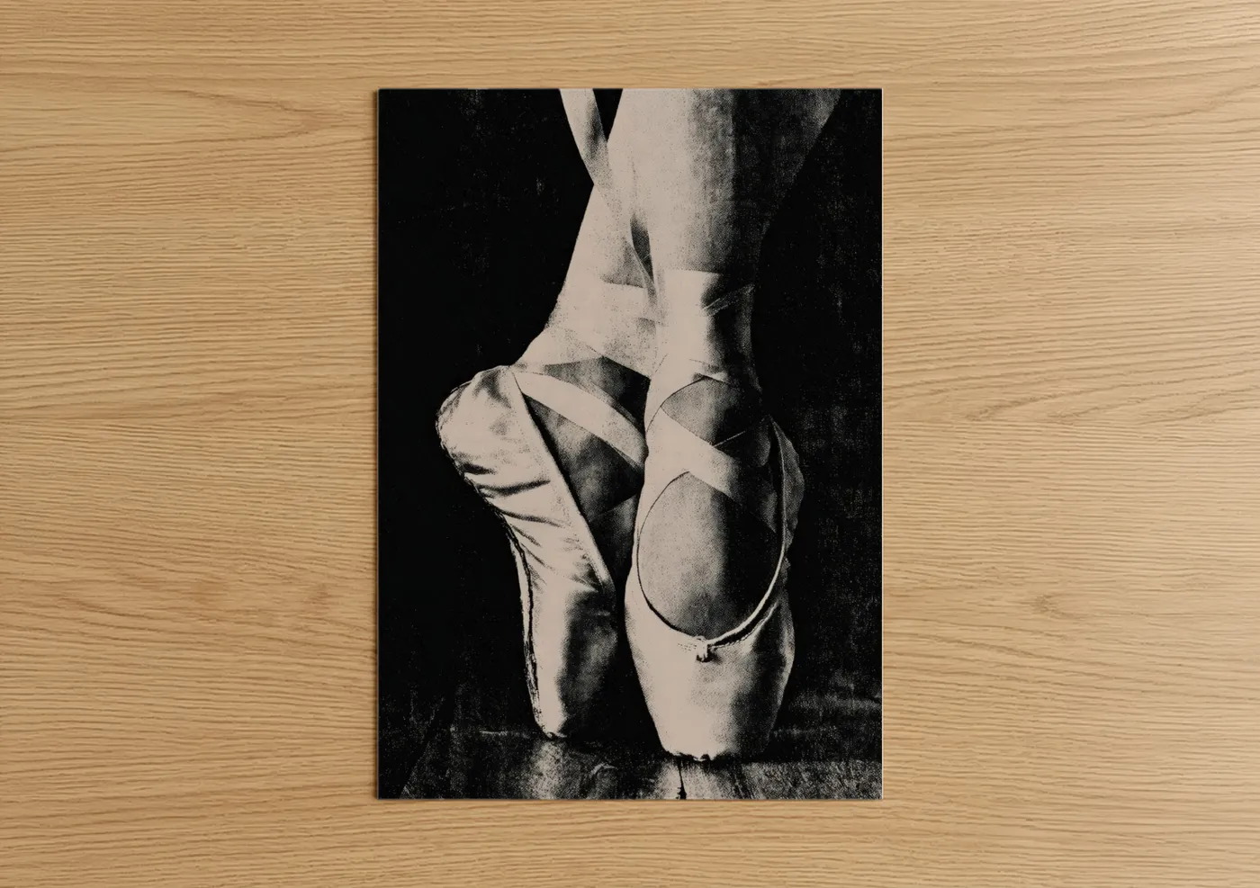 Ballet Pointe Shoes Black and White Wall Art