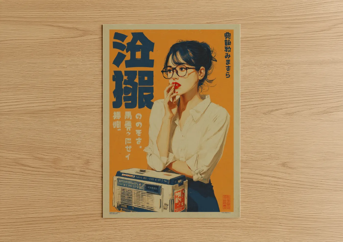 Vintage Japanese Radio Advertisement Poster Wall Art