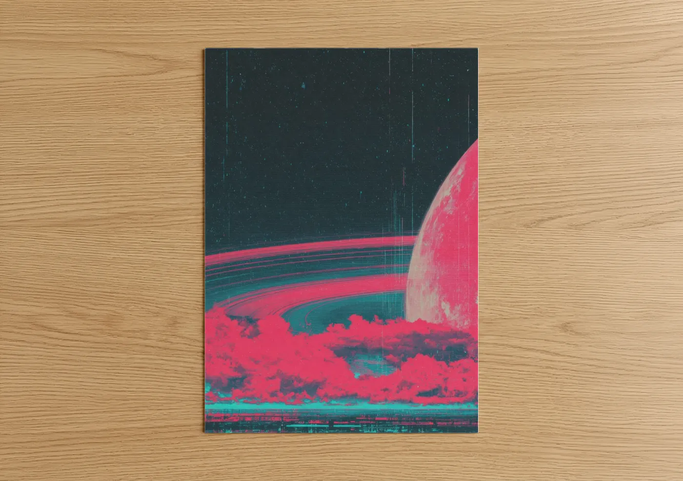 Neon Galaxy Sci-Fi Digital Art Wall Art
