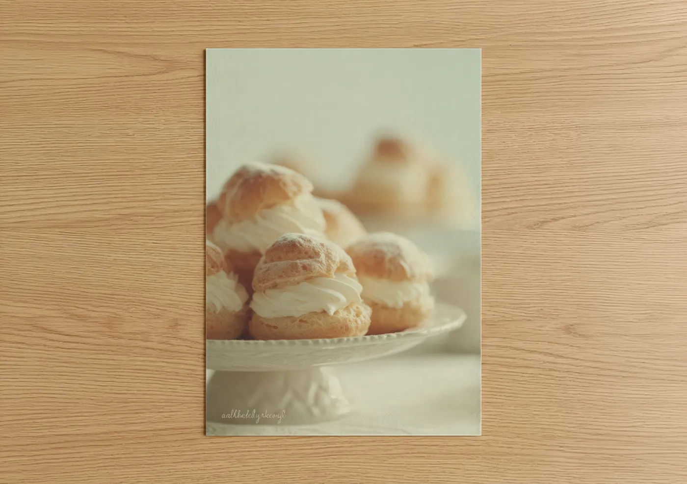 Elegant Cream Puff Pastries Dessert Wall Art