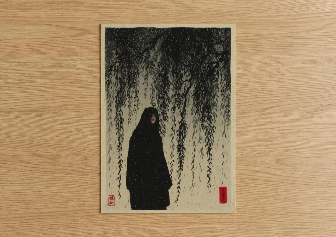 Weeping Vampire Under Willow Tree Wall Art