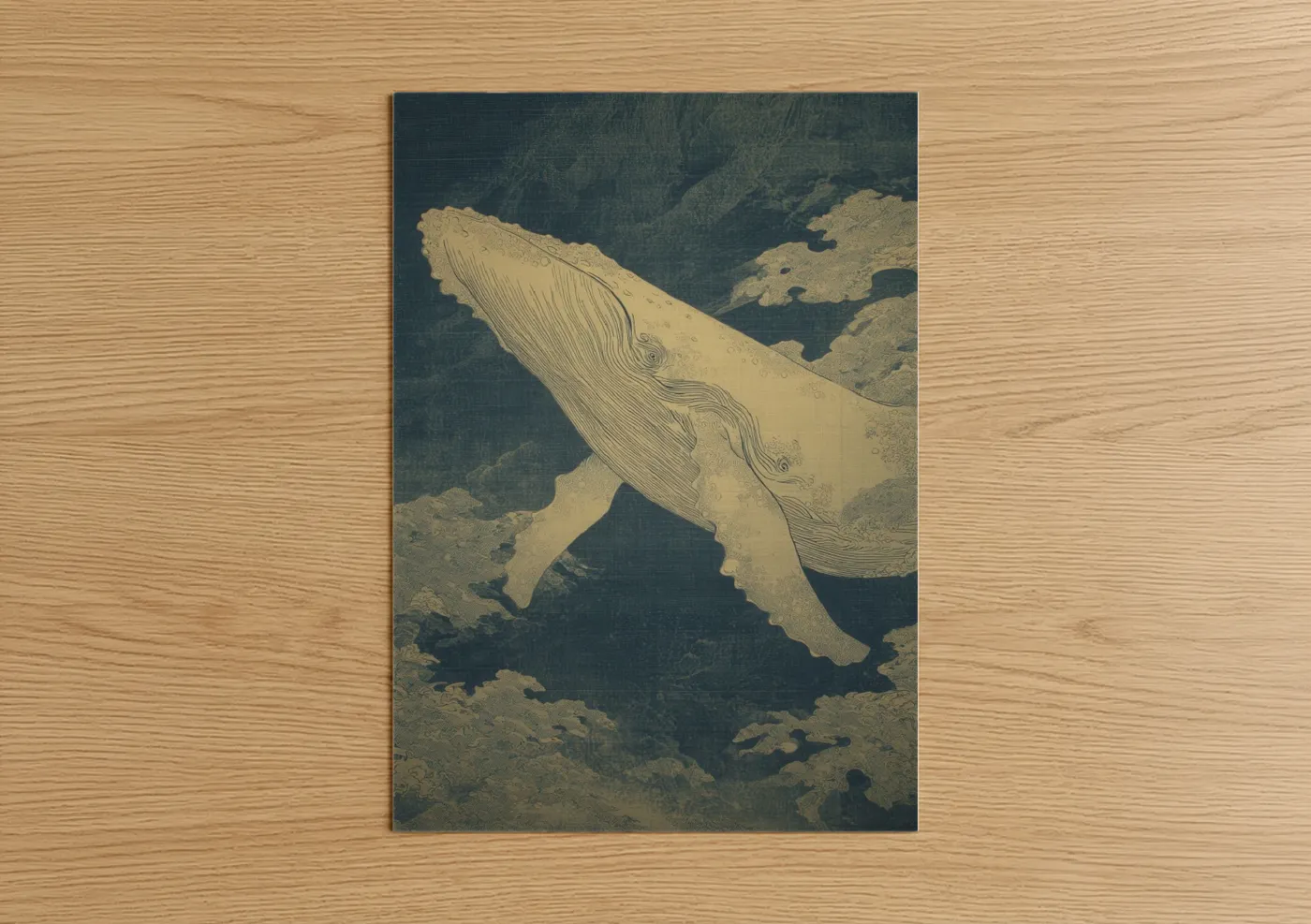 Humpback Whale Ocean Art Illustration Wall Art