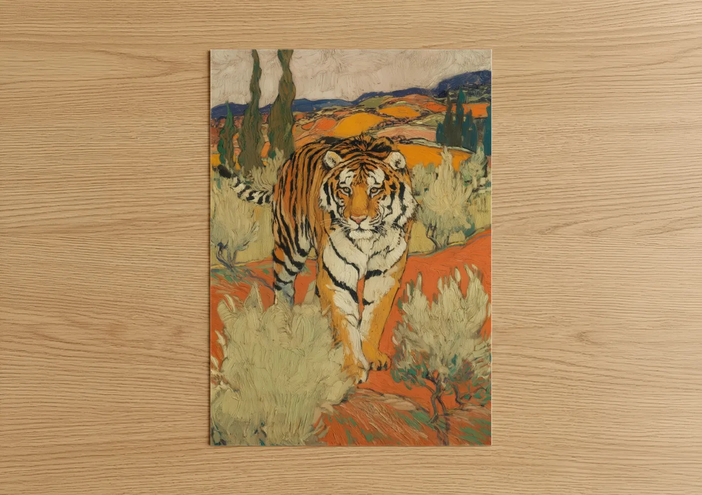 Tiger Tuscan Landscape Oil Painting Wall Art