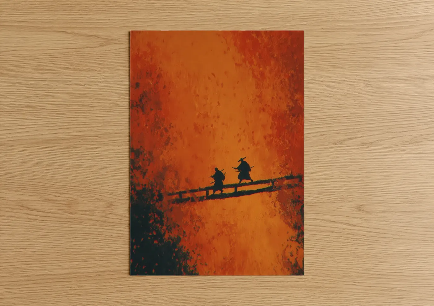 Kung Fu Warriors Silhouette Wall Art