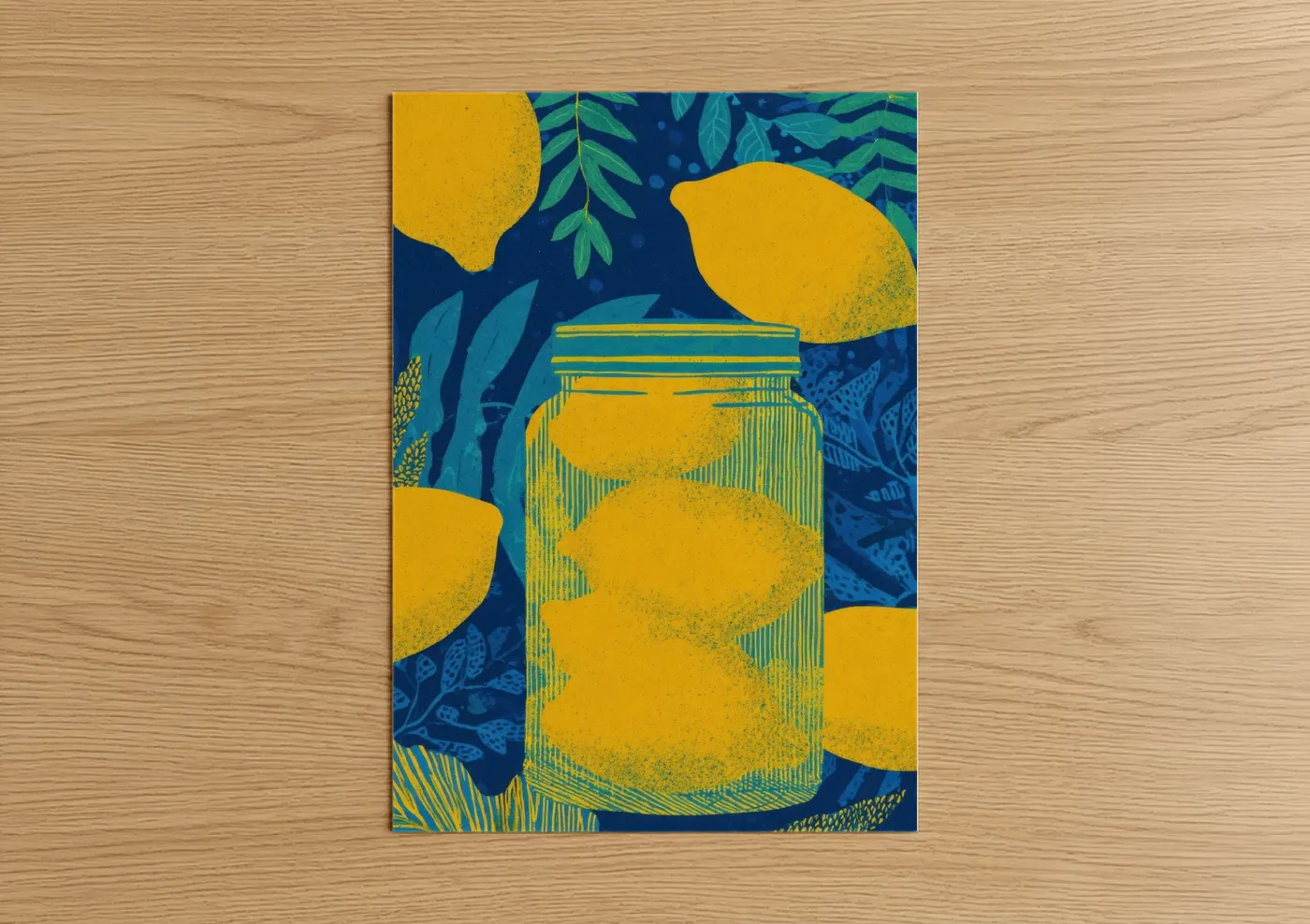 Preserved Lemons Jar Illustration Wall Art