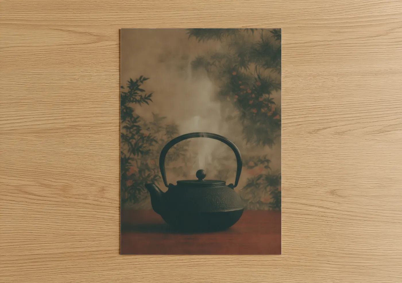 Zen Teapot Shadow Cast Serene Wall Art