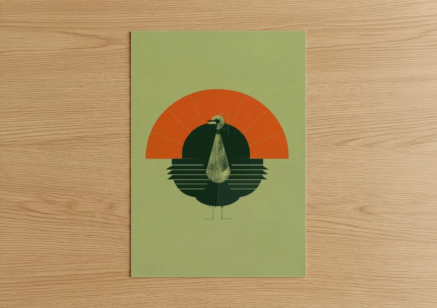 Geometric Turkey Mid-Century Modern Wall Art