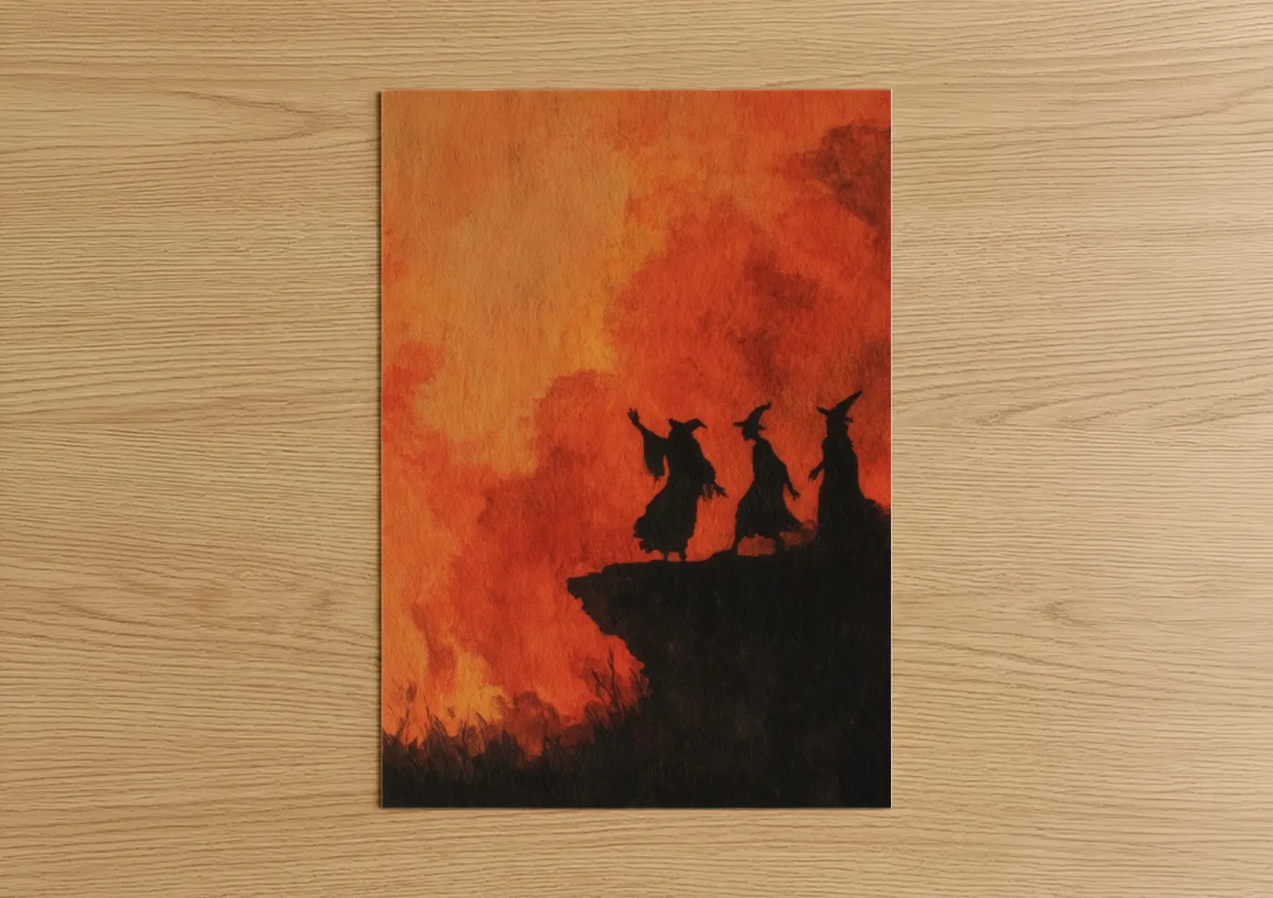 Witches' Summit Dark Fantasy Silhouette Wall Art