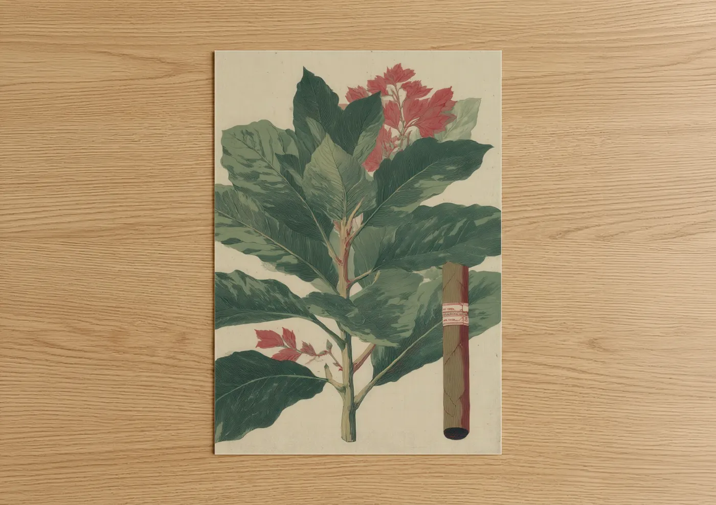 Botanical Cigar Plant Illustration Wall Art
