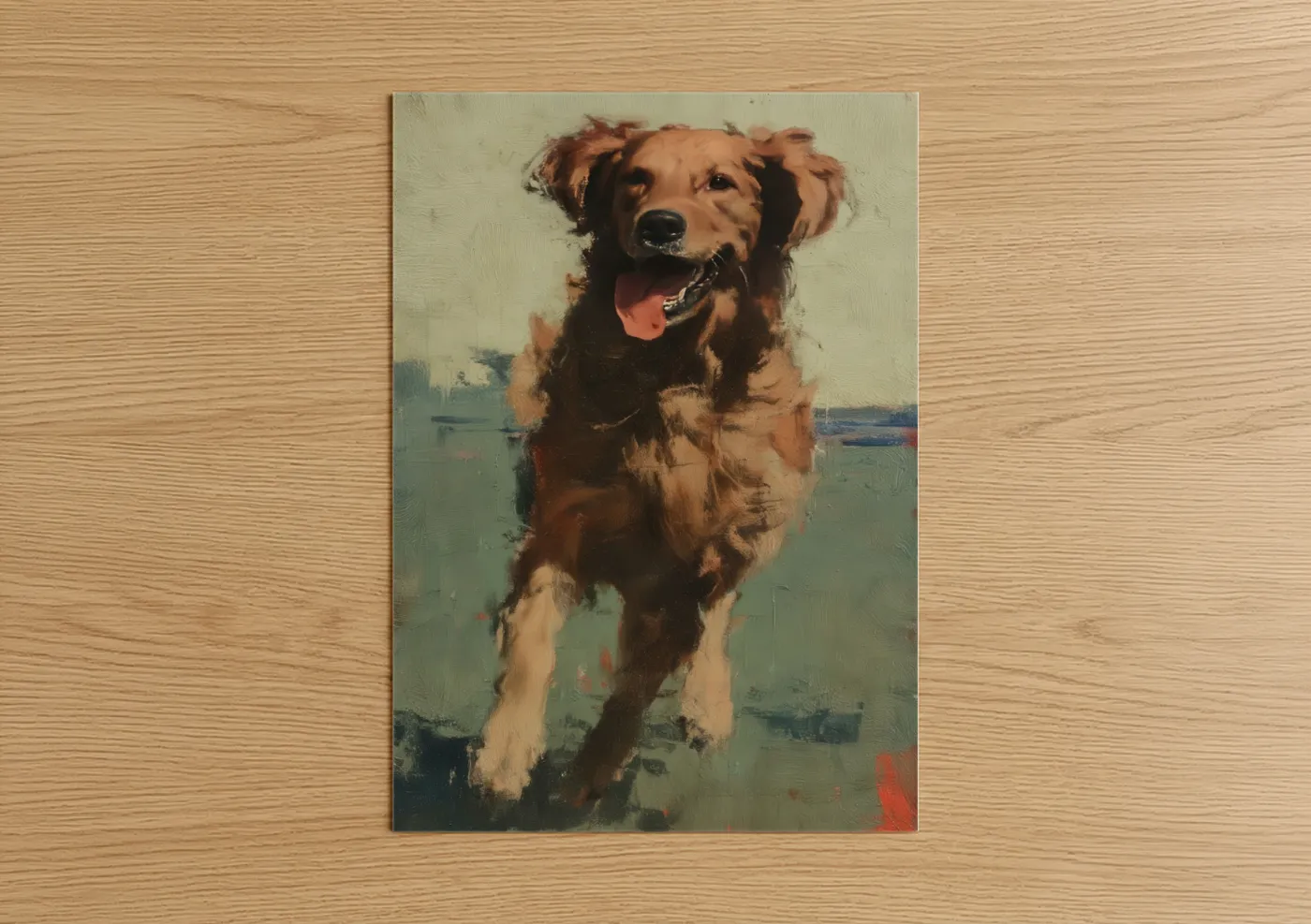 Happy Golden Retriever Portrait Wall Art