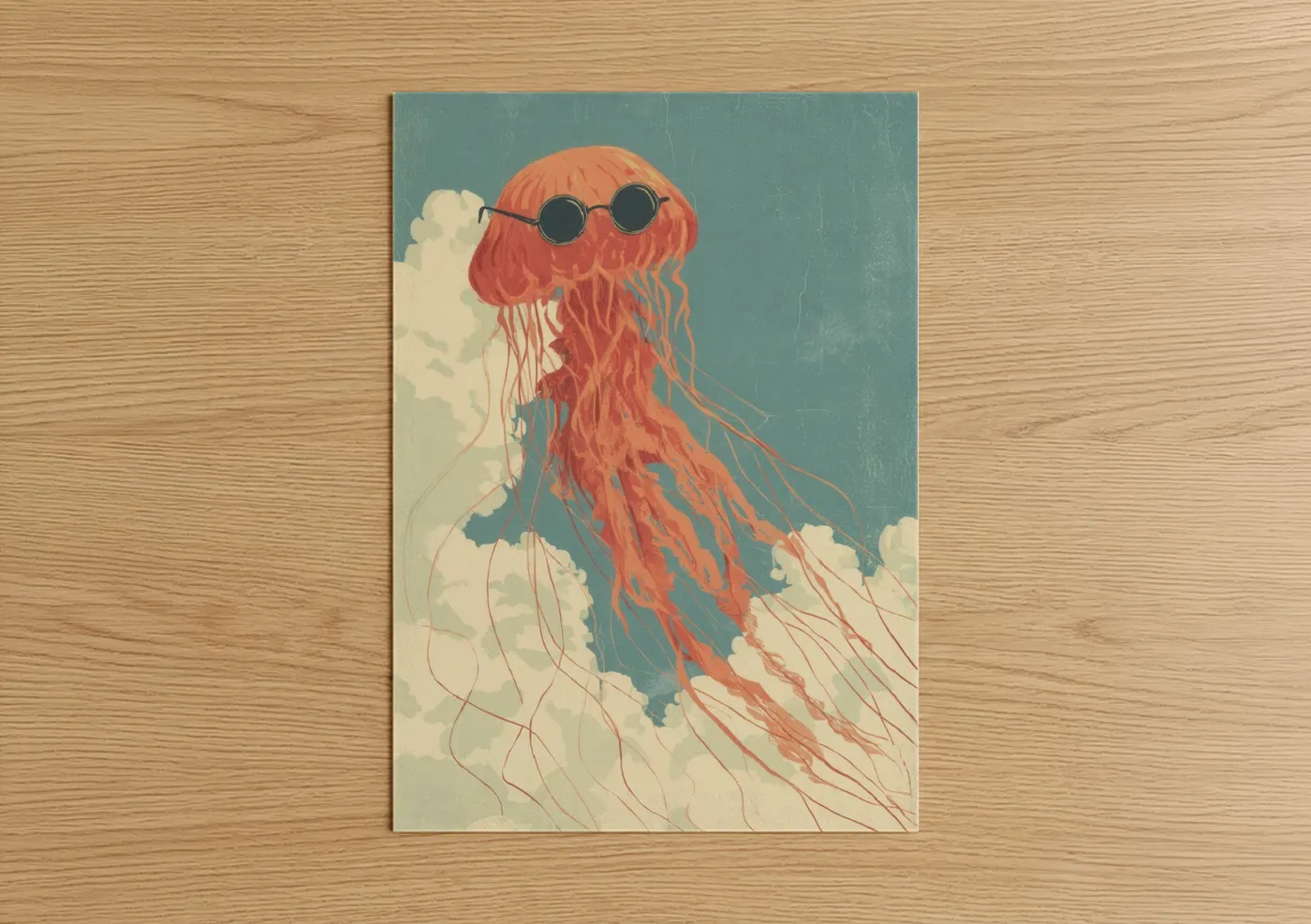 Cool Jellyfish with Sunglasses Wall Art