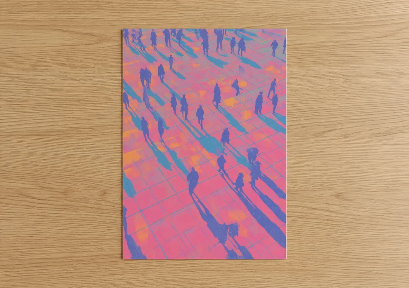 Disco Crowd Dancing Vibrant Retro Wall Art