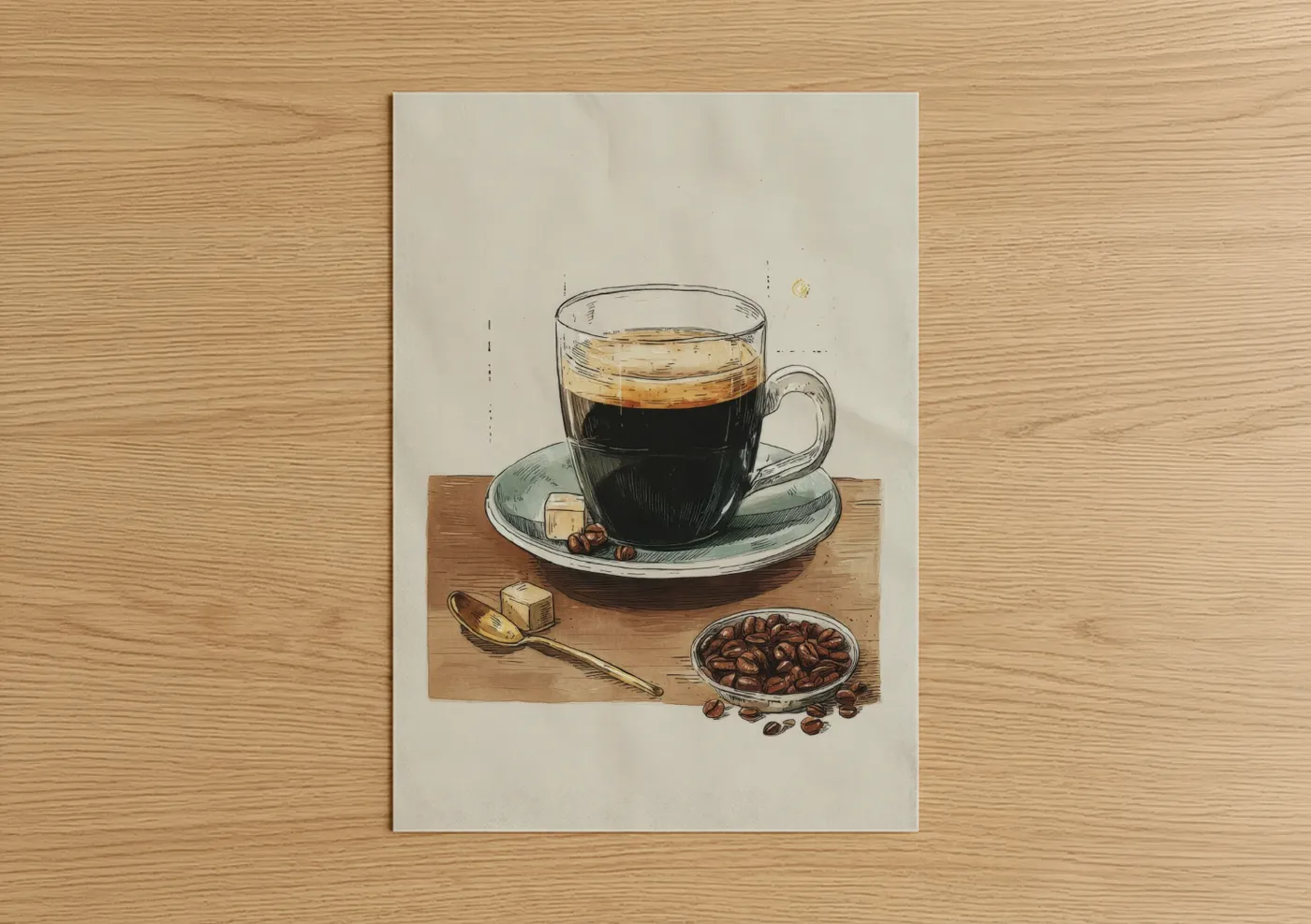 Morning Coffee Setup with Beans and Sugar Wall Art