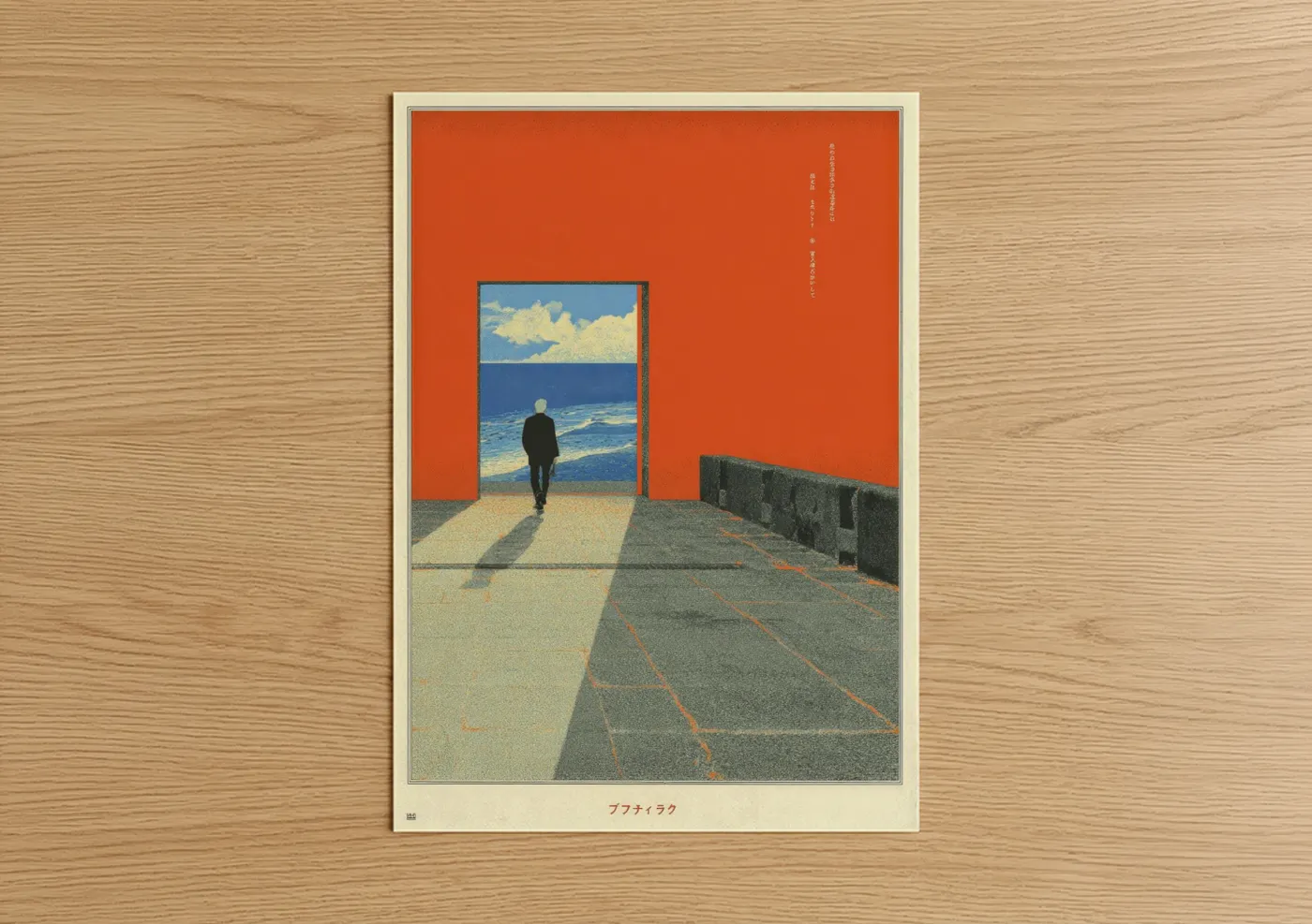 Minimalist Figure Beach Portal Y2K Wall Art