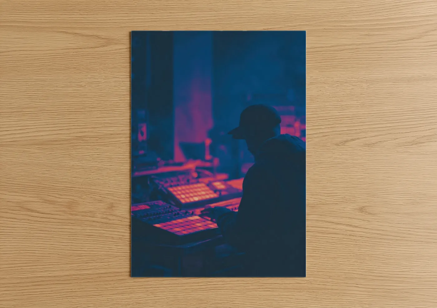 Neon Studio Producer Hip Hop Music Wall Art