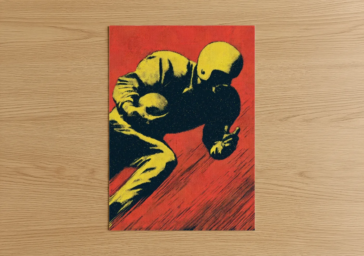 Dynamic Football Player Vintage Poster Wall Art
