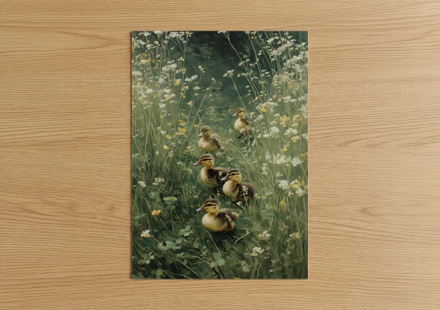 Ducklings in Wildflower Meadow Wall Art