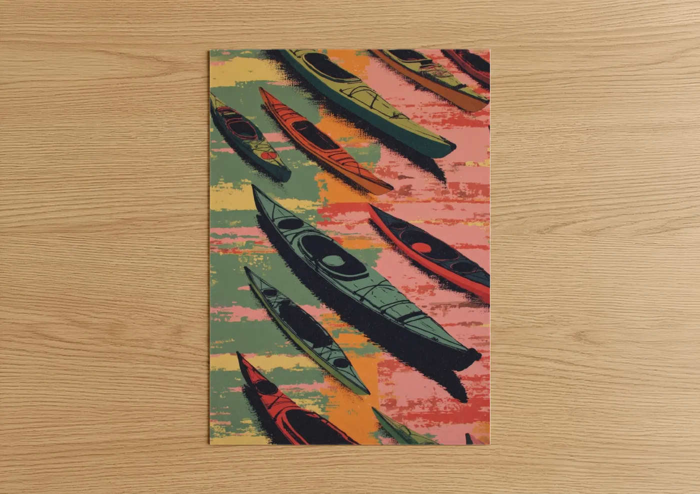 Colorful Kayak Fleet Pop Wall Art